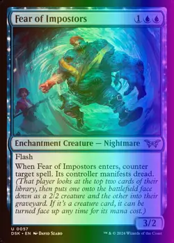MTG Fear of Impostors (57/499) Duskmourn House of Horror LP FOIL - Image 1