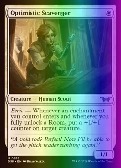 MTG Optimistic Scavenger (288/499) Duskmourn House of Horror LP FOIL - Image 1