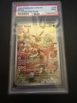 Pokemon Eevee TCG Illustration Rare Twilight Masquerade #188/167 PSA 9 - Image 1