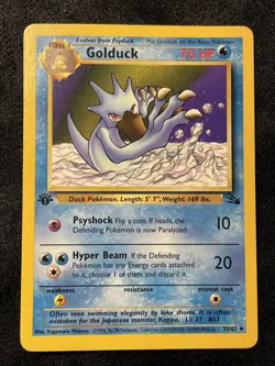 Pokemon TCG - GOLDUCK - 1ST EDITION - 35/62 - FOSSIL (1999) - WOTC - LP (A1) - Image 1