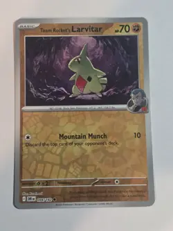 Pokemon Team Rocket's Larvitar #094/182 Destined Rivals English Reverse Holo - Image 1