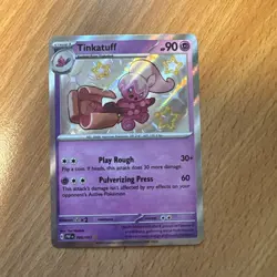 Pokemon Paldean Fates Tinkatuff Baby Shiny Rare 166/091 NM - Image 1