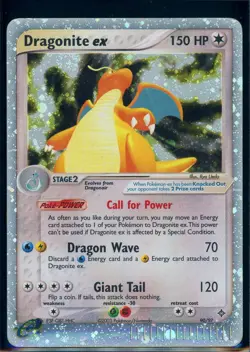 Pokemon EX DRAGON - #90/97 Dragonite ex - Ultra Rare Holo - SWIRL - Damaged - Image 1