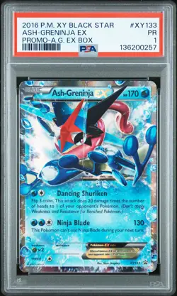 2016 POKEMON XY BLACK STAR PROMO ASH-GRENINJA EX BOX ASH-GRENINJA EX PSA 1 - Image 1