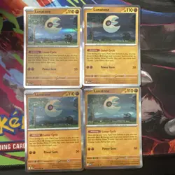 4x Lunatone 074/132 x4 - Mega Evolutions - Pokemon TCG - Holo Rare - Playset - Image 1