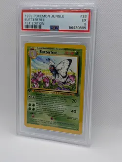 1999 POKEMON JUNGLE 1ST EDITION #33 BUTTERFREE PSA 5 - Image 3