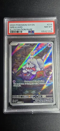 2023 POKEMON SVI EN-SCARLET & VIOLET ILLUSTRATION RARE #214 GREAVARD PSA 8 - Image 1