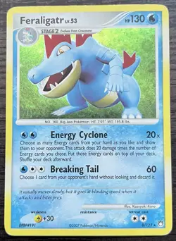 Feraligatr 8/123 Pokemon TCG Diamond & Pearl Mysterious Treasures Holo HP DAMAGE - Image 1
