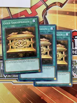 Gold Sarcophagus (3x) SDAZ-EN027 1st Edition Common NM Edison Yugioh - Image 1