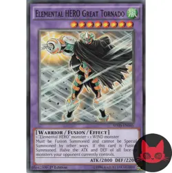 Yugioh Elemental HERO Great Tornado SDHS-EN045 Common 1st Edition LP - Image 1
