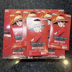One Piece OP-13 Carrying On His Will Booster Boxes Factory SEALED X4 Plus Packs - Image 2