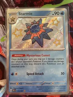 Pokemon TCG Starmie 119/091 SV Paldean Fates Shiny Rare Card NM Condition - Image 1