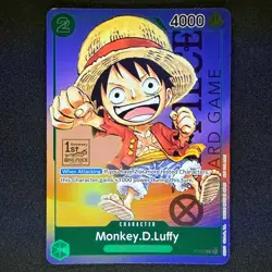 Monkey D Luffy P-037 1st Anniversary Tournament STAMP Promo Holo One Piece Card - Image 1