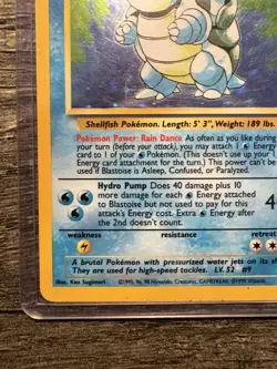 Pokemon TCG Blastoise Holo Unlimited Rare Card Base Set 2/102 - Image 5