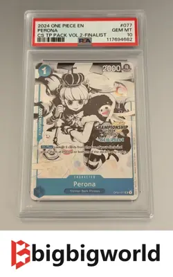 One Piece Card Game Championship 2024 Finalist OP01-077 Perona Monochrome PSA10 - Image 1