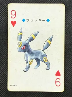 Pokemon Umbreon 9 of Hearts Gold Deck Ho-oh Playing Card Poker Nintendo - Image 1