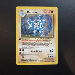 Pokemon Card Machamp 8/102 1st Edition 4th Print Holo Base 1999-2000 WOTC - NM - Image 1