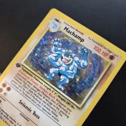 Pokemon Card Machamp 8/102 1st Edition 4th Print Holo Base 1999-2000 WOTC - NM - Image 2