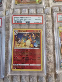 Pokemon TCG Vivid Voltage Charizard Trading Card 025/185 Reverse Holo PSA 10 - Image 1