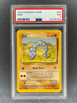 Pokemon TCG Onix Base Set 56/102 Regular Common PSA 7 Graded 1999 - Image 1
