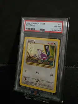 PSA 8 RATTATA - Pokemon Karte (Unlimited) 1999 Base Set #61 NM-MT - Image 1