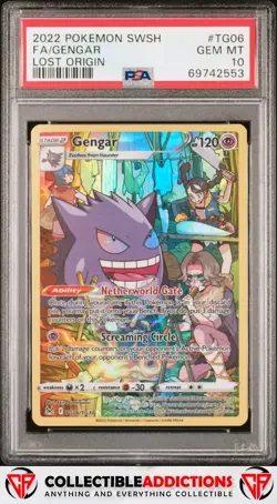 2022 Pokemon Sword & Shield Lost Origin #TG06 Gengar Lost Origin PSA 10 - Image 1