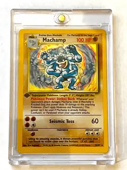 1999 Pokemon Base Set Machamp Holo 1st Edition 8/102 | LP - Image 1