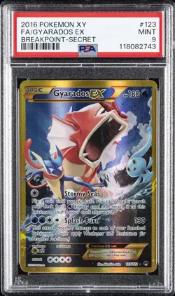 2016 POKEMON XY BREAKPOINT SECRET #123 FULL ART/GYARADOS EX PSA 9 - Image 1