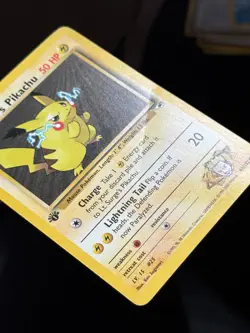 Lt. Surge’s Pikachu 1st Ed Gym Heroes 81/132 WOTC Vintage Pokemon HP Crease - Image 3