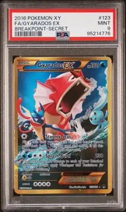 2016 Pokemon Gyarados EX Secret Rare XY Breakpoint #123/#122 Mint 9 PSA - Image 1