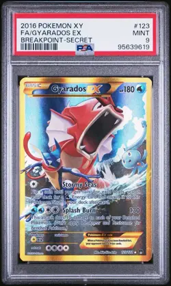 PSA 9 Gyarados EX (Secret) 123/122 XY: Breakpoint Holo Pokemon - Image 1