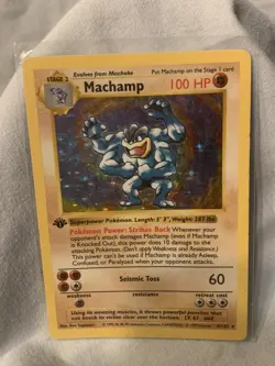 Pokemon TCG Machamp Base Set 8/102 Holo 1st Edition Holo Rare Shadowless - Image 1