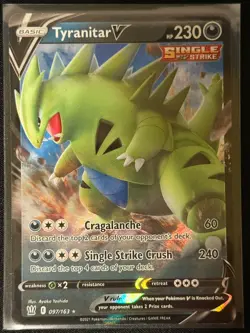 Pokemon TCG Tyranitar V Sword & Shield Battle Styles 097/163 Holo Ultra Rare NM - Image 1