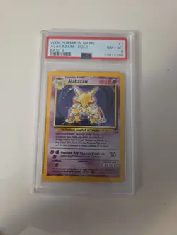 2000 Pokemon Base Set 2 Alakazam #1 - English Holo 1/130 - PSA 8 NM-MT - Image 1