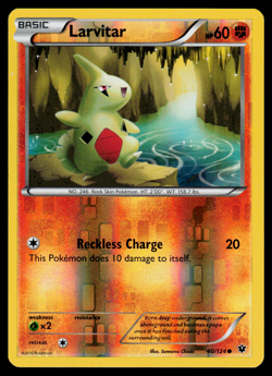 Pokemon - XY - Fates Collide Larvitar 40/124 Reverse Holo - NM - Image 1