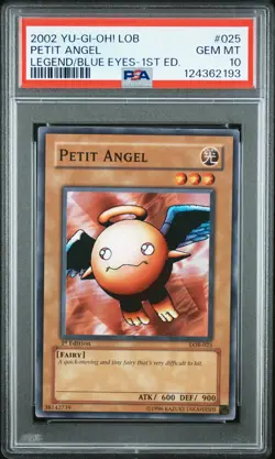 2002 YU-GI-OH! LOB-LEGEND OF BLUE EYES WHITE DRAGON 1ST ED PETIT ANGEL PSA 10 - Image 1