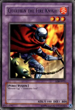 Charubin The Fire Knight - Rare LOB-E011 - NM - YuGiOh - Image 1