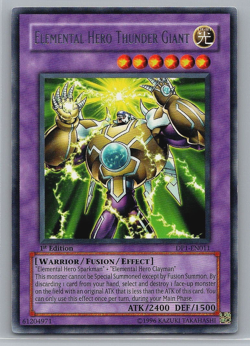 Yu-Gi-Oh! TCG Elemental Hero Thunder Giant DP1-EN011 1st Edition NM - Image 1