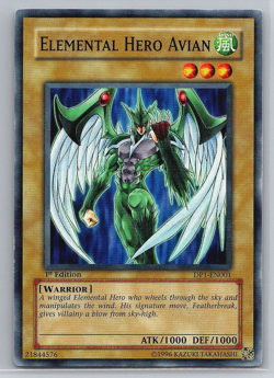 Yu-Gi-Oh! TCG Elemental Hero Avian DP1-EN001 1st Edition LP - Image 1