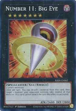 1x Number 11: Big Eye - 1st Edition NM Eng YuGiOh - Quarter Century Stampede - Image 1
