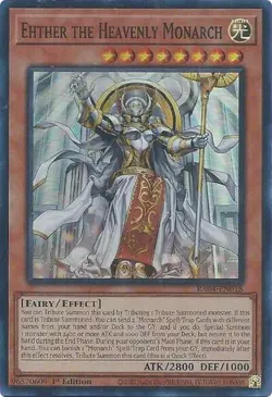 1x Ehther the Heavenly Monarch - 1st Ed NM Eng YuGiOh - Quarter Century Stampede - Image 1