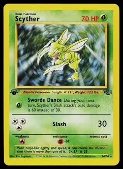 Pokemon Card - Scyther Jungle 26/64 Rare 1st Edition - Image 1
