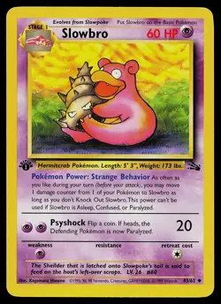 Pokemon Card - Slowbro Fossil 43/62 Uncommon 1st Edition - Image 1