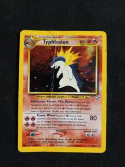 Pokemon TCG Typhlosion 18/111 Holo Rare Neo Genesis Card - Heavy Crease - Image 3