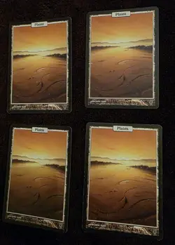 4x MTG Plains - Full Art - Unhinged English John Avon Magic the Gathering Ex - Image 1