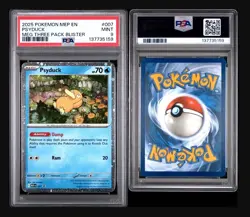 PSYDUCK BLACK STAR PROMO COSMOS HOLO #007 2025 POKEMON MEP MEGA EN PSA 9 MINT - Image 3