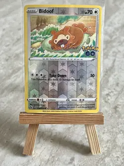Pokemon TCG Bidoof (Peelable Ditto) 059/078 Pokemon GO Reverse Holo (English)-LP - Image 1