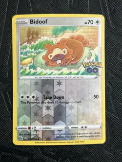 Pokemon TCG Bidoof (Peelable Ditto) 059/078 Pokemon GO Reverse Holo (English)-LP - Image 3