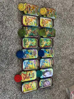 Pokemon Prismatic Evolutions Empty Mini Tins With Coins And Pictures - Image 1