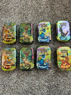Pokemon Prismatic Evolutions Empty Mini Tins With Coins And Pictures - Image 5